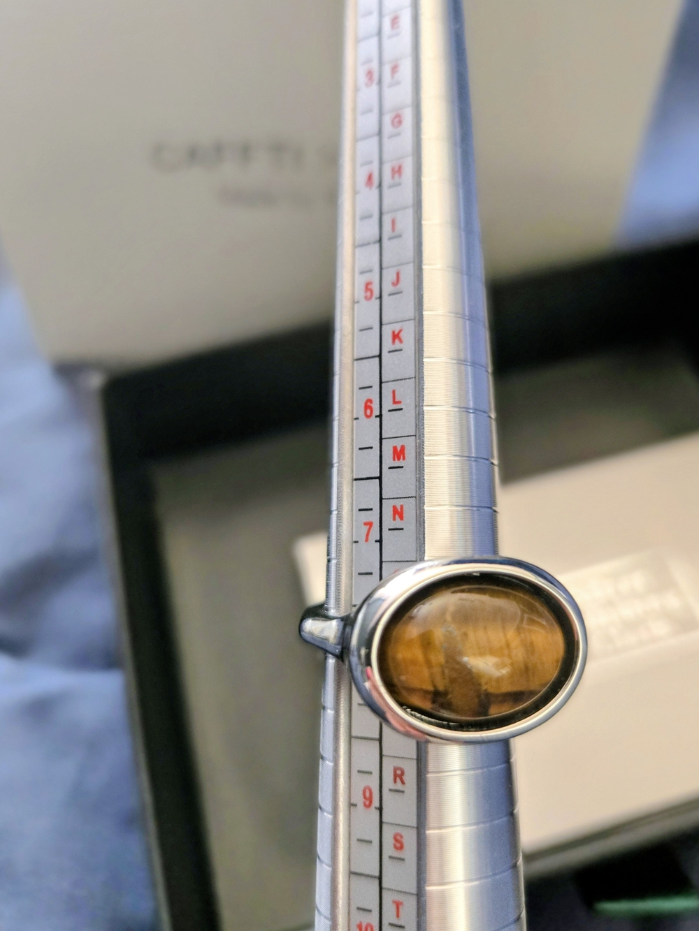 NWT Emma Pills CAFFTI ACC Tigers Eye Gemstone Ring Size 8